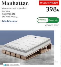 MATERASSO MATRIMONIALE 160x190x27acquist. 05-2025