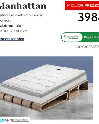 MATERASSO MATRIMONIALE 160x190x27acquist. 05-2025