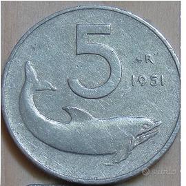 Lotto monete 5 lire