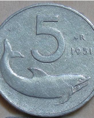 Lotto monete 5 lire