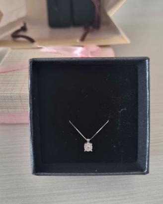 Collana punto luce oro bianco 18 Kt