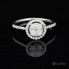 ANELLO IN ORO BIANCO 18KT  CON BRILLANTI 0.45 CT