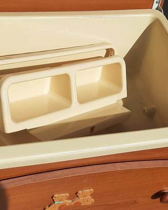 mobile fasciatoio con vasca bagnetto