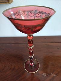 Calice rosso vetro di murano