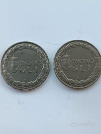 Lotto 1 Lira 1922 Vittorio Emanuele III 