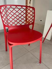 4 sedie Calligaris modello Gamera  colore rosso