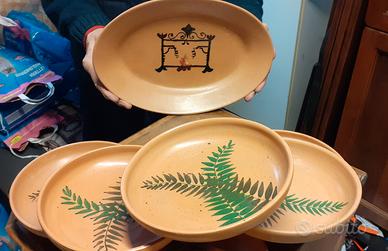 Set piatti in terracotta dipinti a mano