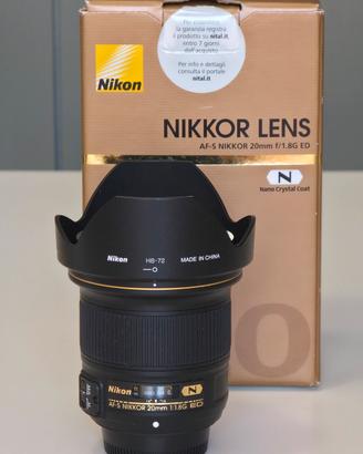 Nikon 20 mm 1.8 g obiettivo