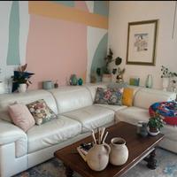 Divano angolare in vera pelle – Bianco