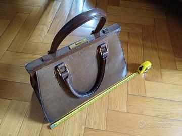 Borsa PIROVANO MI pelle Marrone tipo Birkin 1950