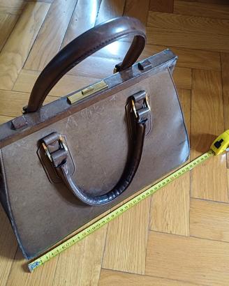 Borsa PIROVANO MI pelle Marrone tipo Birkin 1950