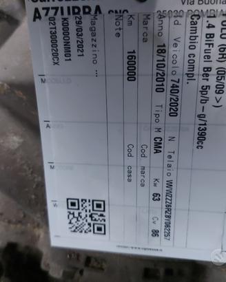 CAMBIO VW POLO 2010 CODICE MOTORE CMA
