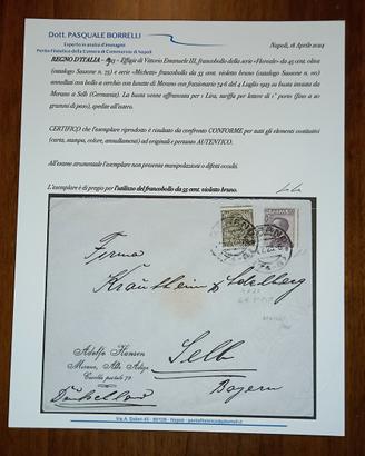 1923 Busta certificata Borrelli 