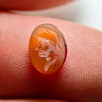 Antica Micro Corniola Intagliata Incisa 9x6x2mm 