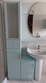 Arredo bagno completo celeste + specchio ovale