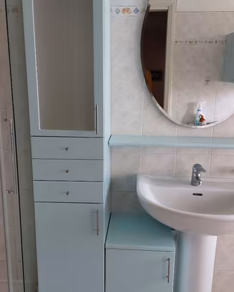 Arredo bagno completo celeste + specchio ovale