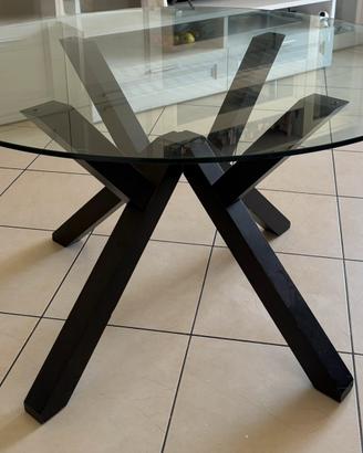 Tavolo rotondo in cristallo diametro 135 cm