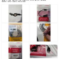 Lotto cavi e adattatori USB OTG Belkin e USB-C/Mic