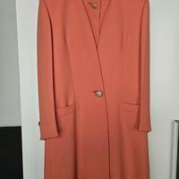 Completo donna abito + soprabito color corallo