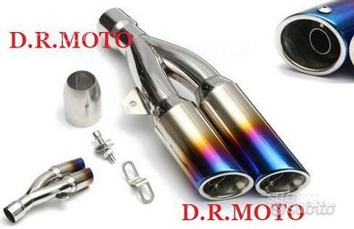 98.02 SCARICO doppia uscita tondo TITANIO 380 MM