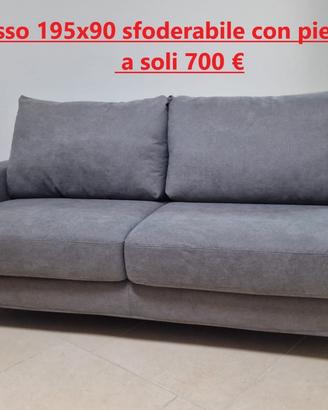 Nuovo divano fisso con piedini 195 x 90