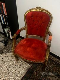 Poltrona velluto vintage