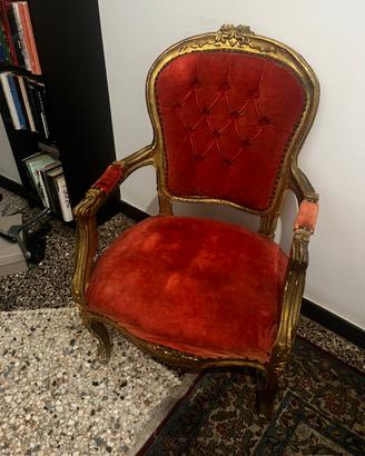 Poltrona velluto vintage