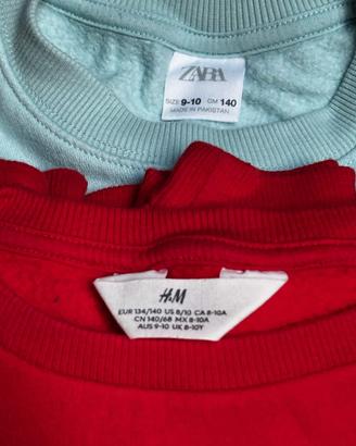 Lotto 2 felpe Zara e H&M tg. 9-10 anni