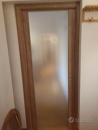 Porta scorrevole a scrigno vetro satinato 80x220