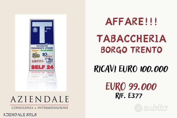 Tabaccheria b.go trento ricavi 100.000