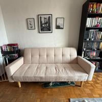 Divano letto 3 posti beige