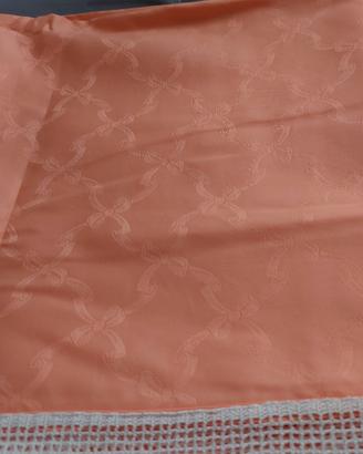 Elegante tovaglia rosa salmone 12 posti NUOVA