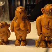 3 Statuette antropomorfe in terracotta 