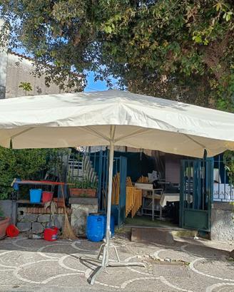 Ombrellone  4X3 in PVC e tavoli e sedie