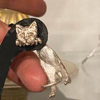 Orecchino gatto argento 925 scultura pezzo unico