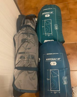Tenda e sacco per dormire