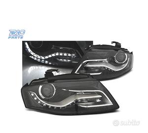 FARI AUDI A4 B8 07-11 LUCE DIURNA DRL SFONDO NERO