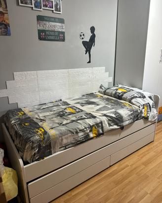 Letto doppio SLAKT con cassetti