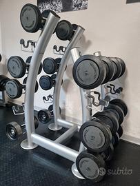 Set manubri Technogym + rastrelliera