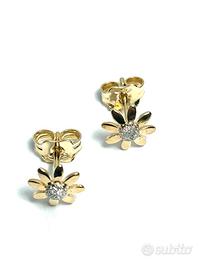 Orecchini oro bianco/giallo 18 kt