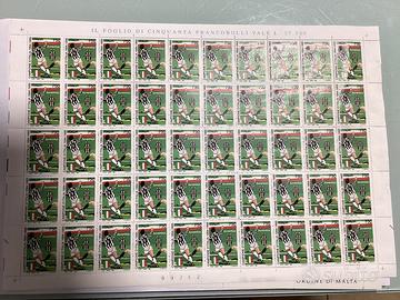 Foglio francobolli emessi scudetto Juventus 1995