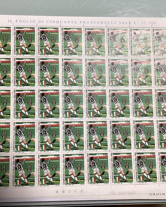Foglio francobolli emessi scudetto Juventus 1995