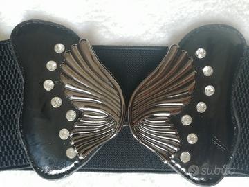 cintura elastica nera farfalla