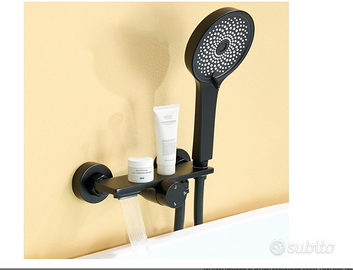 Miscelatore Vasca Auralum Nero Opaco Cascata + Doc