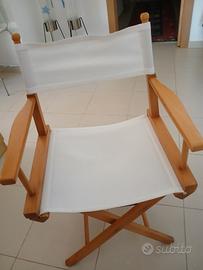 sedie da giardino "regista" in legno e tessuto 