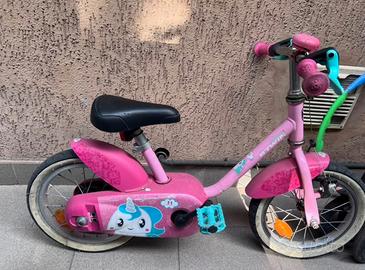 Bicicletta bimba 14” rosa con unicorno