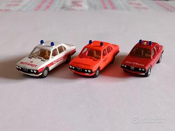 Bmw Serie5 1:87 SET (3): 1 Notartz + 2 Feuerwehr