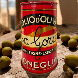 Cappellotto latta antico Oneglia Gorlero olio