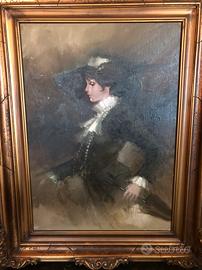 Quadro a firma Luigi Rocca | Donna del '800