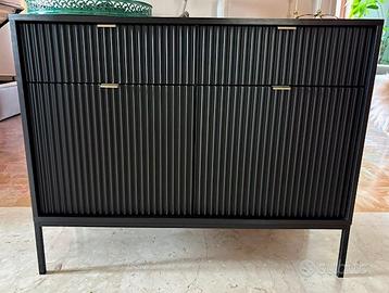 Mobile madia moderna design con cassetti nero oro
